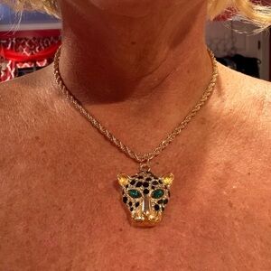 Gold Panther Pendant Necklace